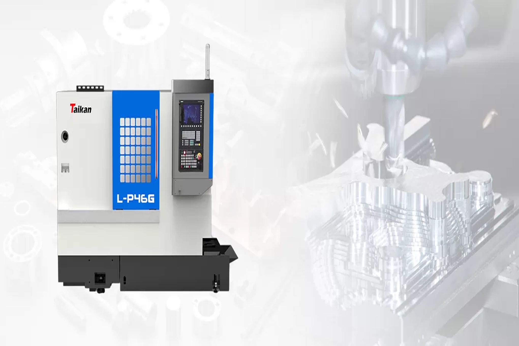 Torno CNC tipo gang: Precisão compacta para produção de alta eficiência.