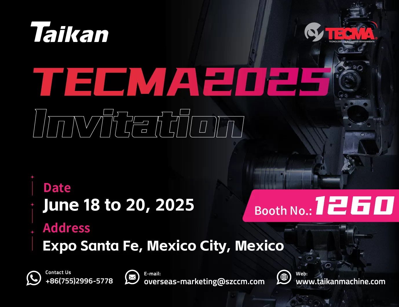 Convite | TECMA2025 | Sinceramente convidá-lo a visitar TAIKAN